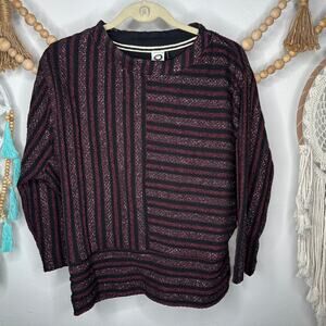 Anthropologie Akemi & Kin Metallic Striped Knit Pullover Top